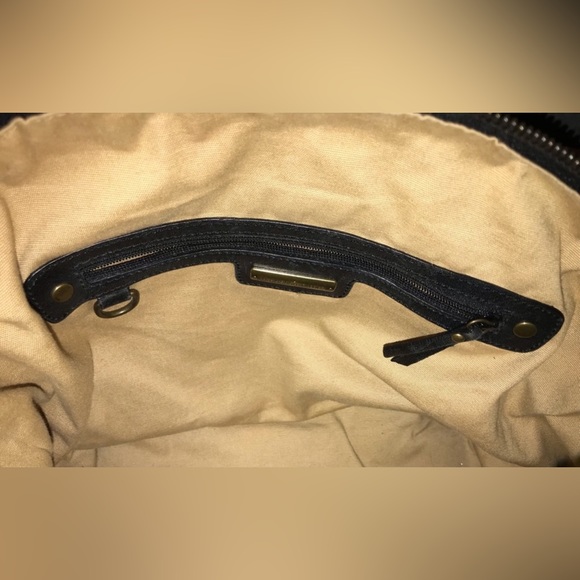 Isabella Fiore Star Safari Tula Crisscross Lattice Tan Black Bead Purse Handbag - Picture 10 of 12